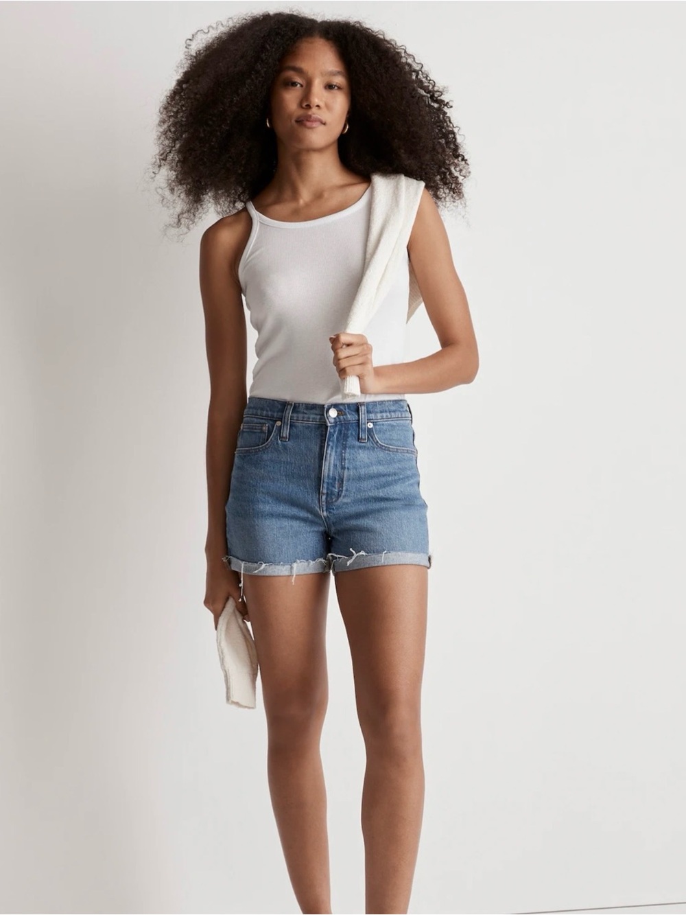 Madewell High-Rise Denim Shorts - Light Blue